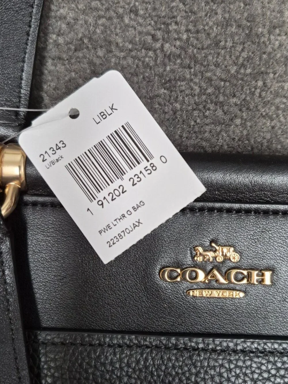 Coach black pebbled